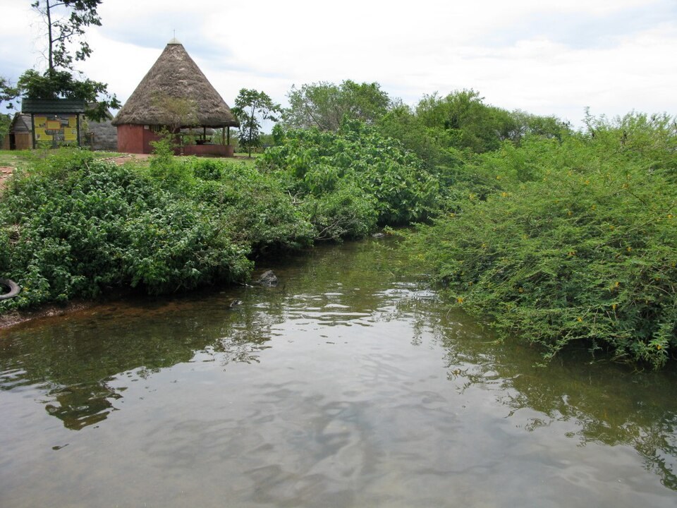 Part of the lakeside camp at Ngamba Island Chimpanzee Sanctuary.
